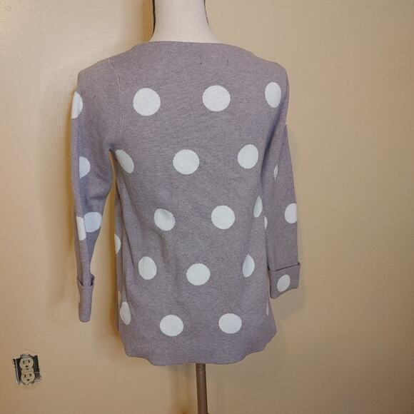 Cynthia Rowley Size Small Light Purple White Polka Dot Sweater Soft Casual S - Picture 4 of 14